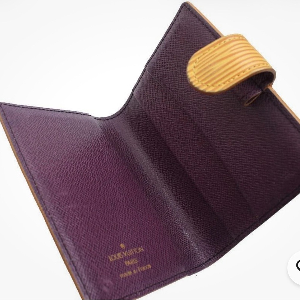 Vintage Louis Vuitton Epi Yellow Wallet w/Purple Interior 90s Maximalist - Picture 8 of 8